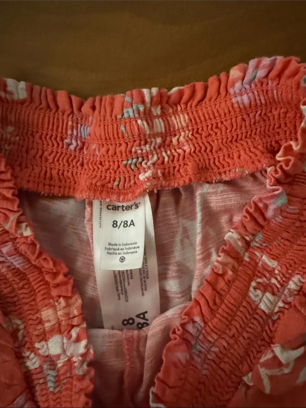 Carter's Coral Floral Elastic-Waist Shorts
